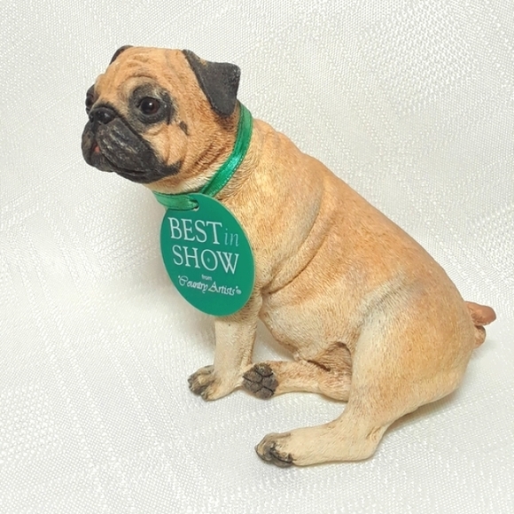 COPY - Vintage Country Artists Best in Show Fawn Pug Dog Sculpture Collectible … - Picture 2 of 16